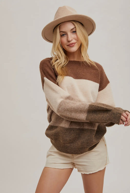 Harvest Hues Color Block Sweater