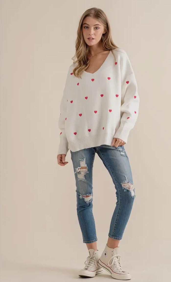 All hearts Boxy Knit Sweater