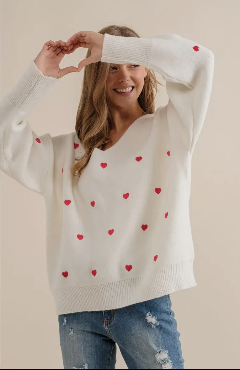 All hearts Boxy Knit Sweater